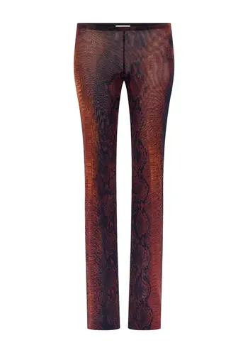 JEAN-PAUL GAULTIER mesh trouser printed python brown/black