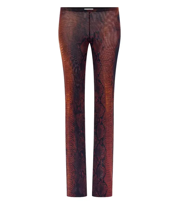 MESH TROUSER PRINTED PYTHON BROWN/BLACK