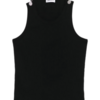 JEAN-PAUL GAULTIER TANK TOP WITH OVERALL ENGRAVED BLACK