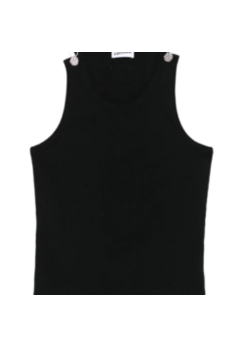 JEAN-PAUL GAULTIER tank top with overall engraved black JEAN-PAUL GAULTIER tank top with overall engraved black