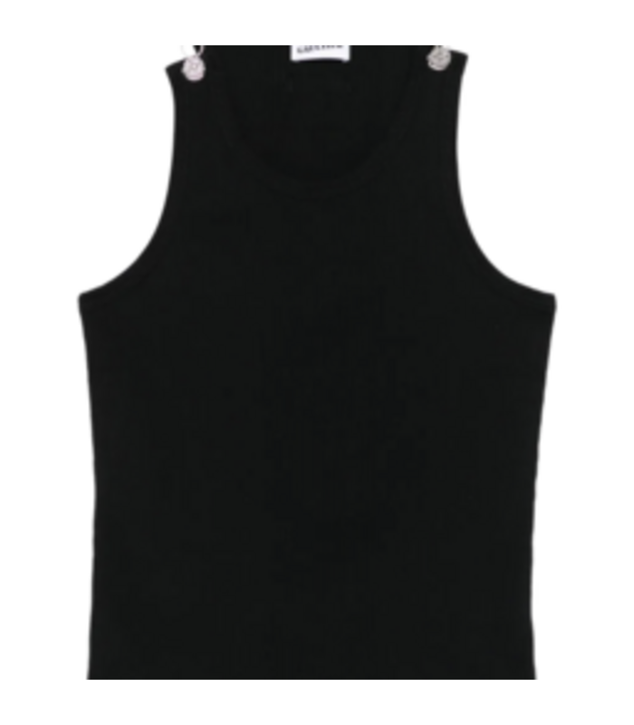 TANK TOP WITH OVERALL ENGRAVED BLACK