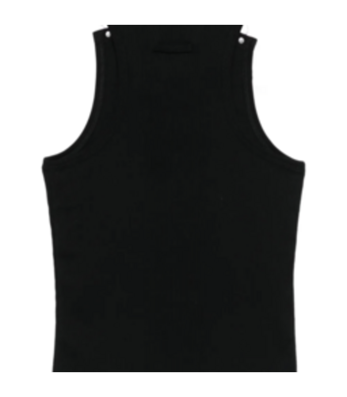 TANK TOP WITH OVERALL ENGRAVED BLACK