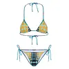 JEAN-PAUL GAULTIER RE-EDITION BIKINI SET PRINTED VASARELY BLUE/PURPLE/YELLOW