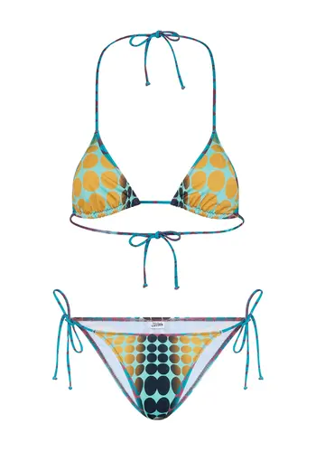 JEAN-PAUL GAULTIER re-edition bikini set printed vasarely blue/purple/yellow