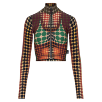 RE-EDITION TOP HIGH NECK WITH LONG SLEEVES ORANGE/BLUE/BROWN