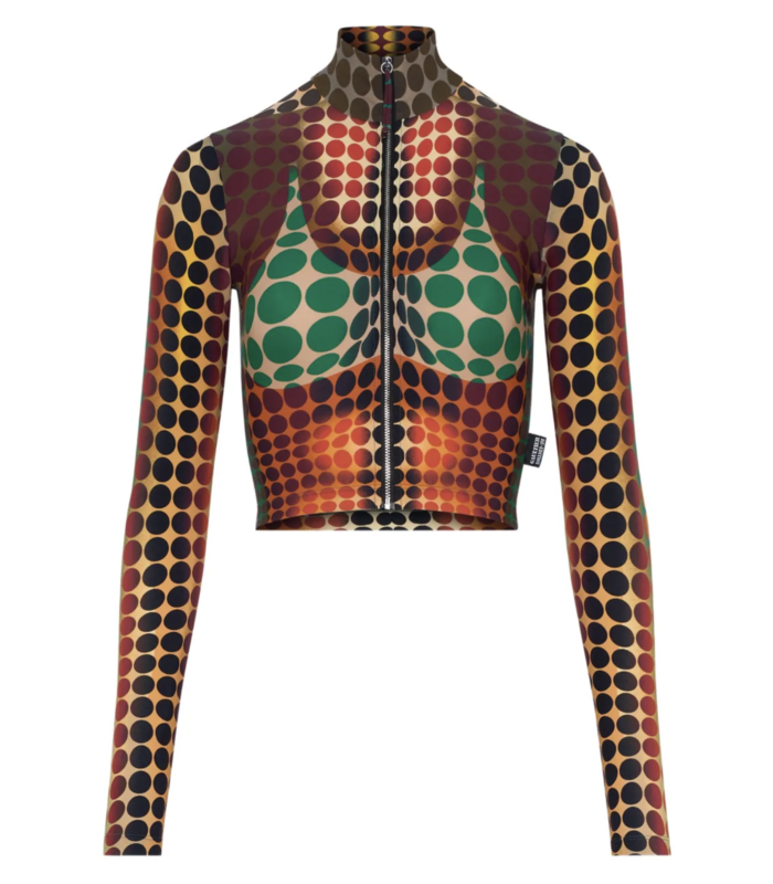 RE-EDITION TOP HIGH NECK WITH LONG SLEEVES ORANGE/BLUE/BROWN