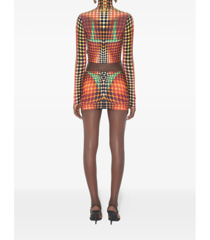 RE-EDITION TOP HIGH NECK WITH LONG SLEEVES ORANGE/BLUE/BROWN