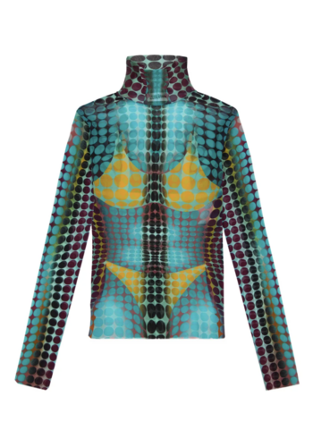 JEAN-PAUL GAULTIER re-edition high neck with long sleeves blue