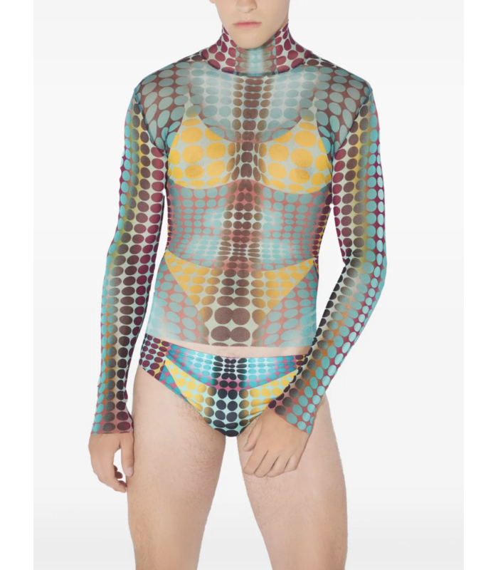 RE-EDITION HIGH NECK WITH LONG SLEEVES BLUE/PURPLE/YELLOW