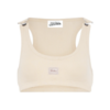 JEAN-PAUL GAULTIER COTTON RIBBED BRA WITH GAULTIER PATCH AND OVERALL BUCKLES NUDE