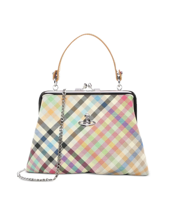 GRANNY FRAME PURSE HEATHER PLAID