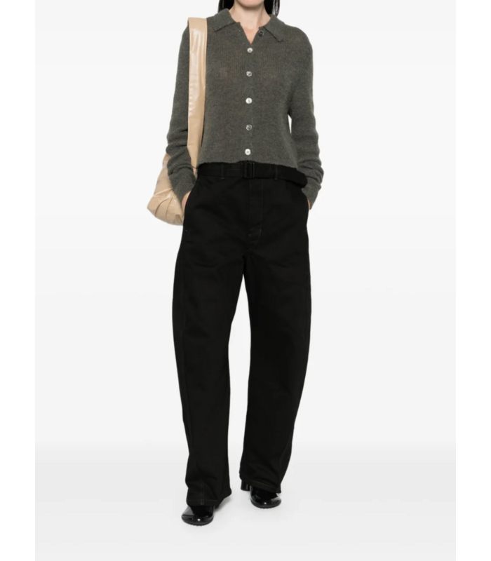 TWISTED BELTED PANTS BLACK