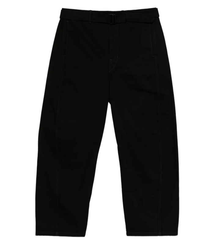 TWISTED BELTED PANTS BLACK