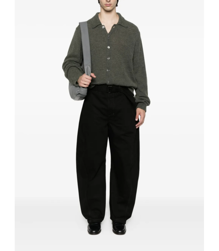 TWISTED BELTED PANTS BLACK