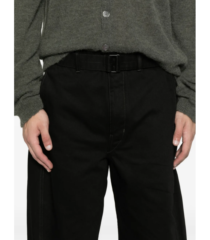 TWISTED BELTED PANTS BLACK
