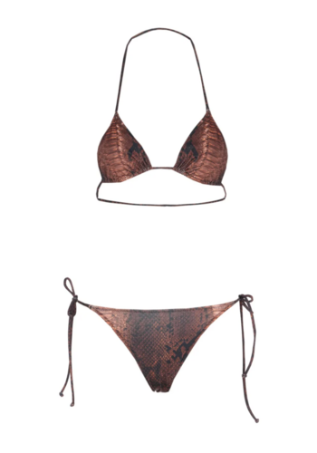 JEAN-PAUL GAULTIER bikini set printed python brown/black