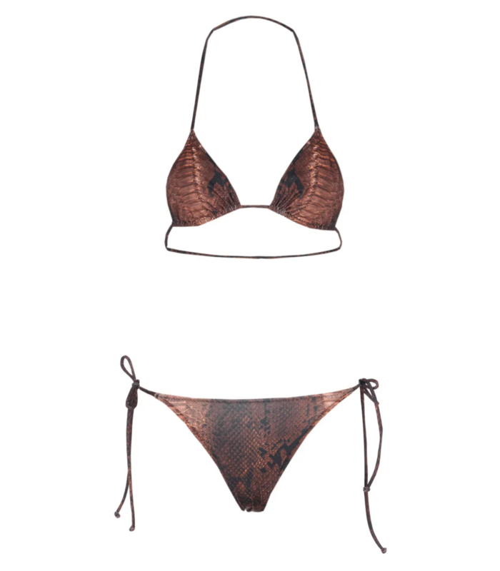 BIKINI SET PRINTED PYTHON BROWN/BLACK