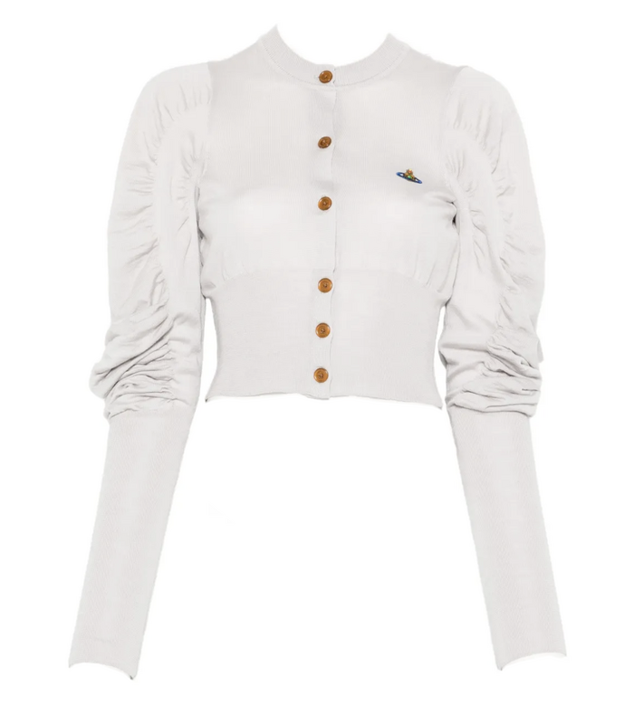 ELI CROPPED CARDI LIGHT GREY