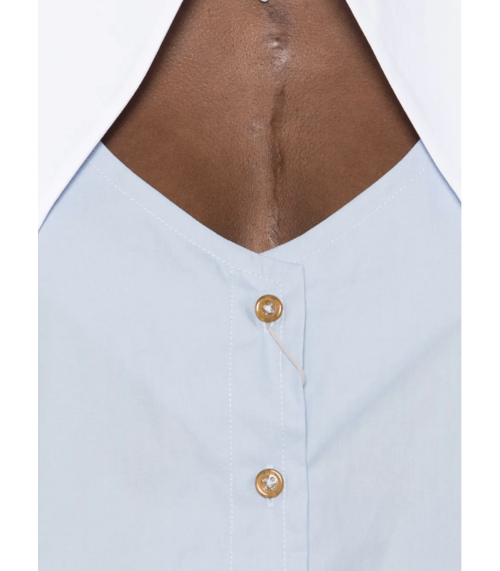 CUT OFF HEART SHIRT BLUE/WHITE MIX