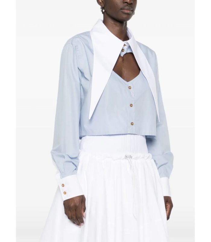 CUT OFF HEART SHIRT BLUE/WHITE MIX