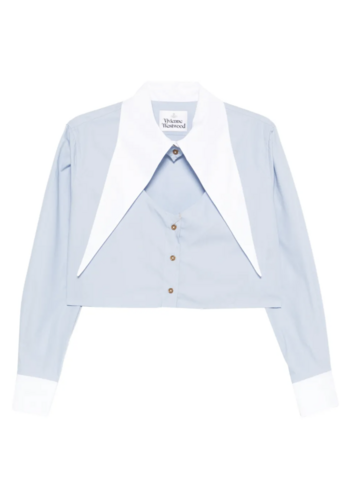 VIVIENNE WESTWOOD cut off heart shirt blue/white mix VIVIENNE WESTWOOD cut off heart shirt blue/white mix