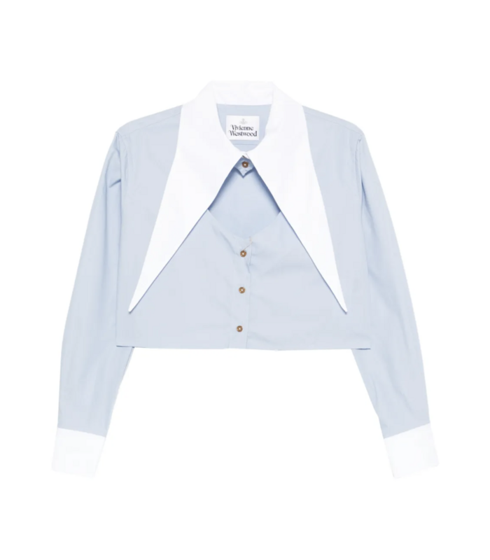 CUT OFF HEART SHIRT BLUE/WHITE MIX