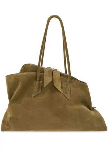 THE ATTICO la passeggiata top handle suede khaki