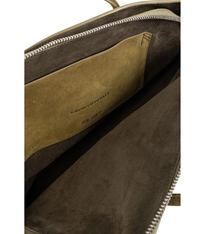 LA PASSEGGIATA TOP HANDLE SUEDE KHAKI