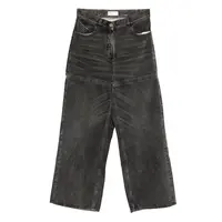 JEANS OVERDYED TREATED COTTON BLACK/WHITE