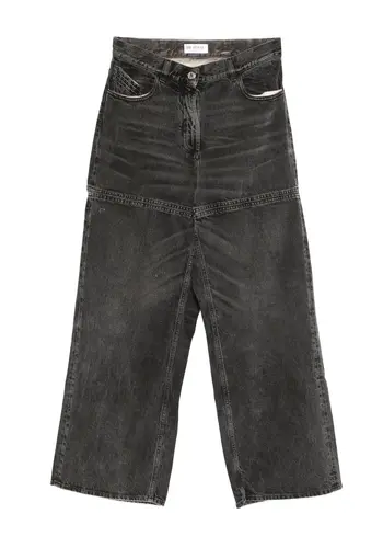 THE ATTICO jeans overdyed treated cotton black/white