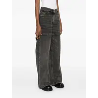 JEANS OVERDYED TREATED COTTON BLACK/WHITE