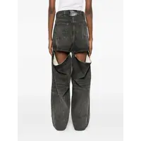 JEANS OVERDYED TREATED COTTON BLACK/WHITE