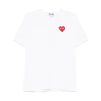 T-SHIRT RHINESTONE EMBLEM RHINESTONE HEART WHITE/RED