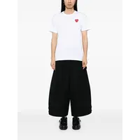 T-SHIRT RHINESTONE EMBLEM RHINESTONE HEART WHITE/RED