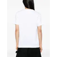 T-SHIRT RHINESTONE EMBLEM RHINESTONE HEART WHITE/RED