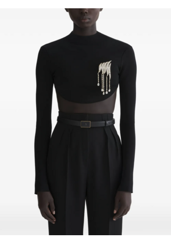 MUGLER cut out back top black