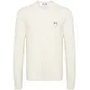 COMME DES GARCONS PLAY ROUND-NECK WHITE EMBLEM NATURAL