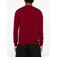 ROUND-NECK CARDIGAN RHINESTONE HEART BURGUNDY