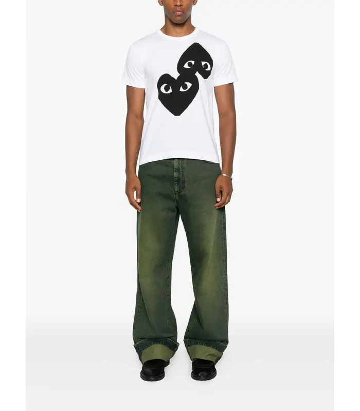 LOGO PRINT BLACK HEART WHITE/BLACK