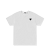 COMME DES GARCONS PLAY t-shirt rhinestone emblem heart white/black