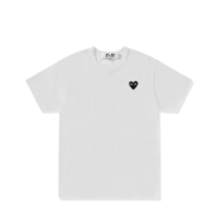 t-shirt rhinestone emblem heart white/black
