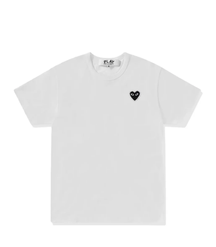 t-shirt rhinestone emblem heart white/black