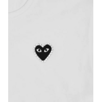 t-shirt rhinestone emblem heart white/black