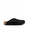 BIRKENSTOCK BOSTON SOFT FOOTBED SUEDE LEATHER BLACK