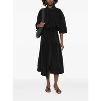 ASYMMETRICAL SHIRT DRESS BLACK