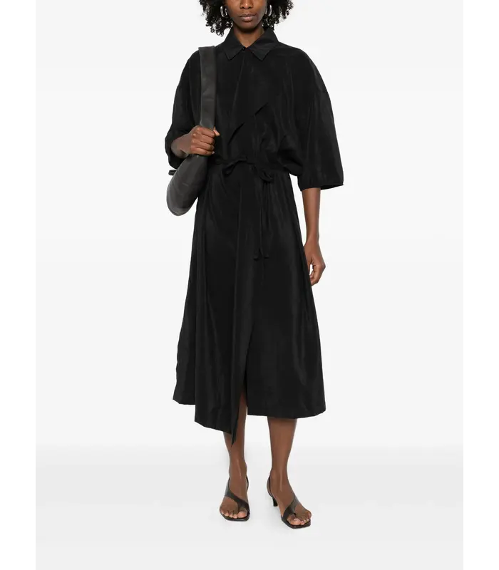 ASYMMETRICAL SHIRT DRESS BLACK