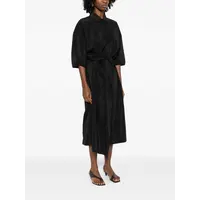ASYMMETRICAL SHIRT DRESS BLACK