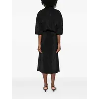 ASYMMETRICAL SHIRT DRESS BLACK