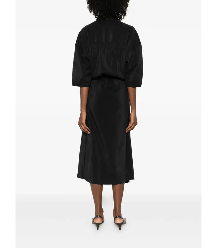 ASYMMETRICAL SHIRT DRESS BLACK