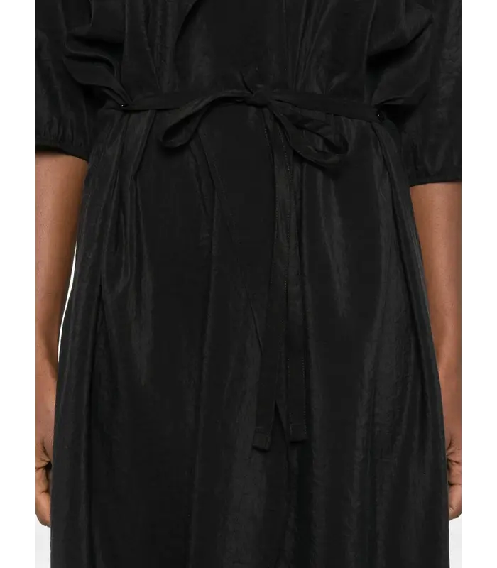 ASYMMETRICAL SHIRT DRESS BLACK